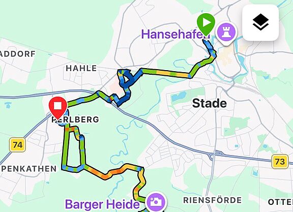 Die Strecke unserer ersten Mountainbike-Tour