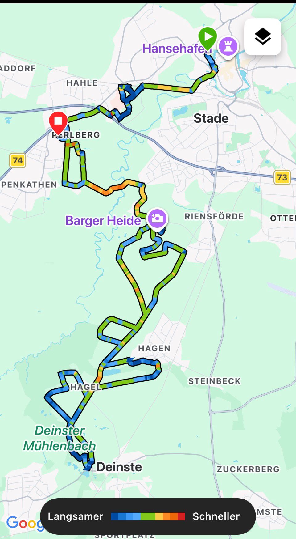 Die Strecke unserer Mountainbike-Tour